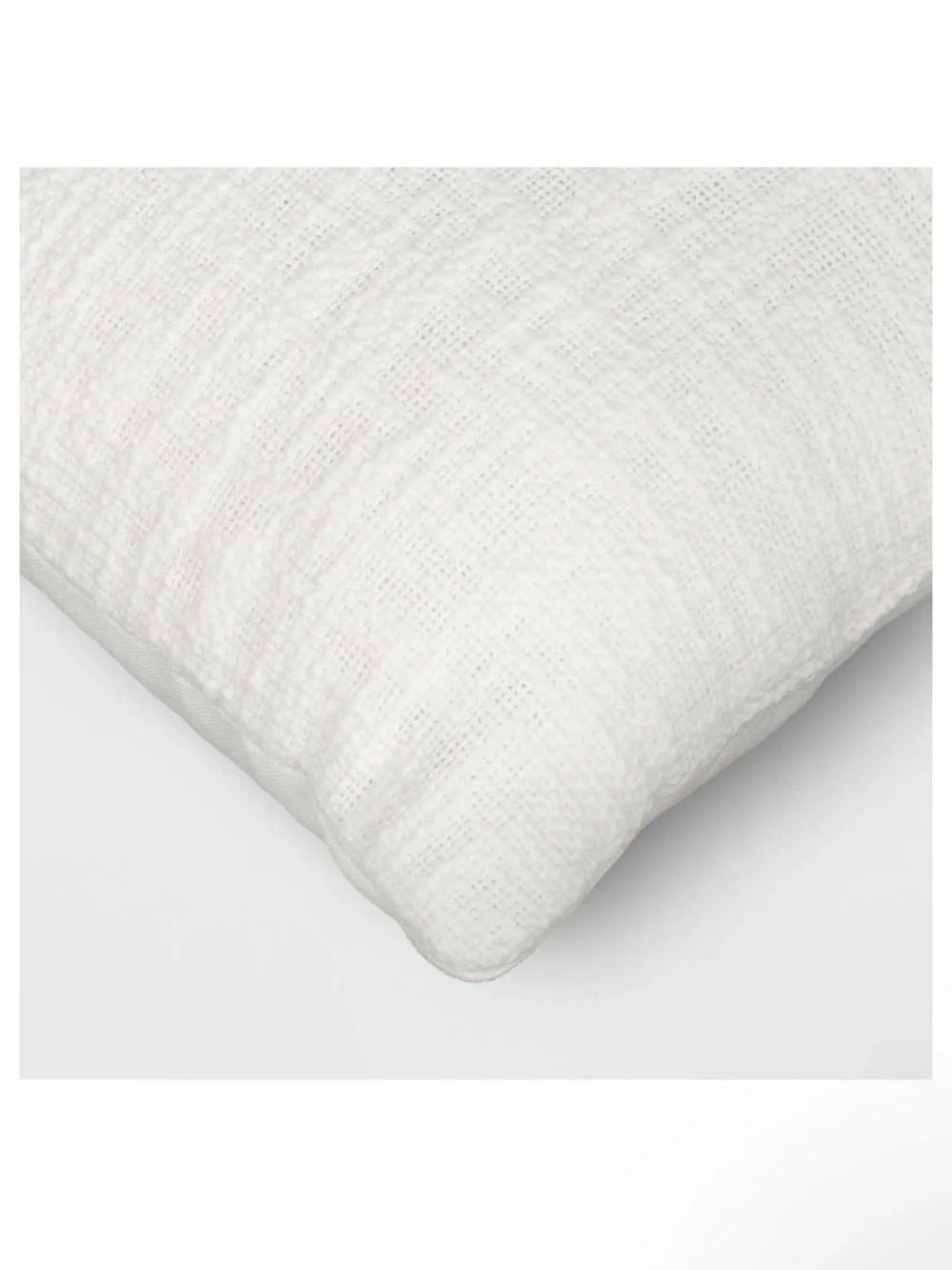 Lumbar Texture Cotton Pillow- Ivory